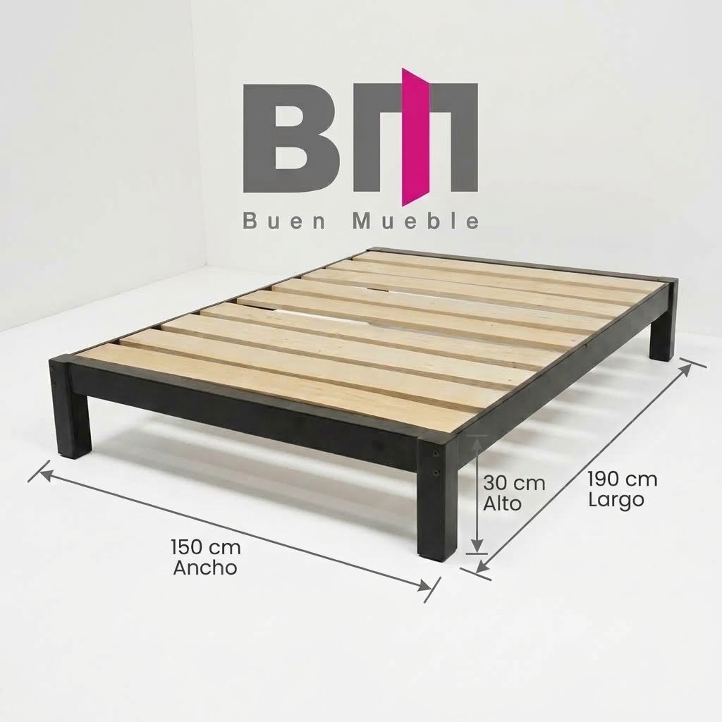 BASE DE MADERA ECONOMICA QUEEN SIZE
